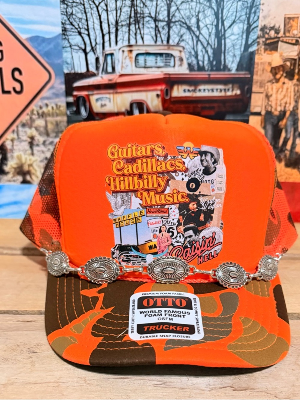 OTTO Orange 'Guitars, Cadillacs, Hillbilly Music' Trucker Hat